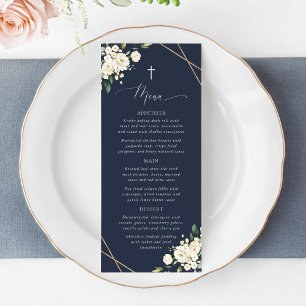 White Flowers, Cream Flowers, Boho, Baptism Menu