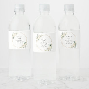 White Flowers, Cream Flowers, Boho, Birthday Water Bottle Label