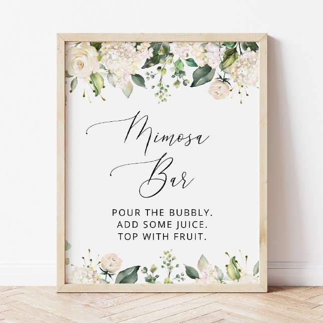 White Flowers, Cream Flowers, Boho, Mimosa Bar  Poster (Creator Uploaded)
