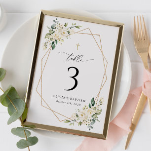 White Flowers, Cream Flowers, Boho, Table Numbers