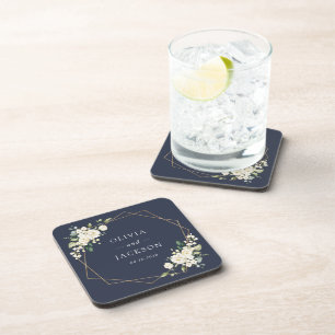 White Flowers, Cream Flowers, Greenery, Wedding Coaster