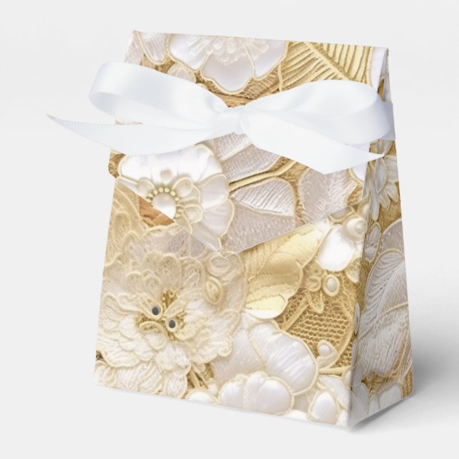 White Flowers Favour Box (Front Side)