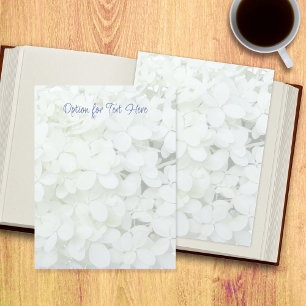 White Flowers Floral Background Craft Paper
