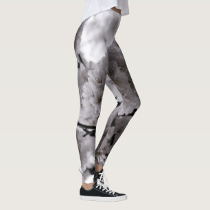 White Flowers Leggings