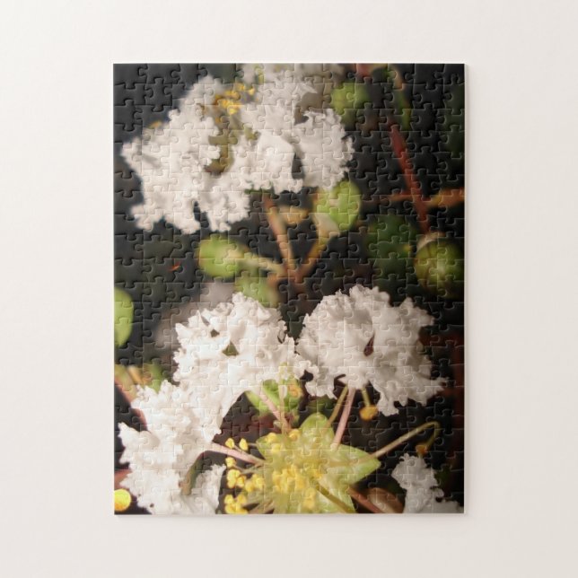 White Flowers Modern Plant Nature Photography Art Jigsaw Puzzle (Vertical)