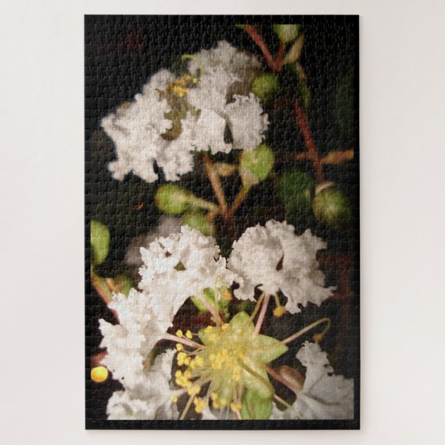 White Flowers Modern Plant Nature Photography Art Jigsaw Puzzle (Vertical)