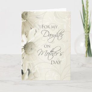 White Flowers Mother's Day Card for Daughter