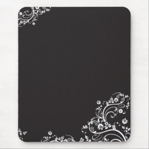 White Flowers Mouse Mat
