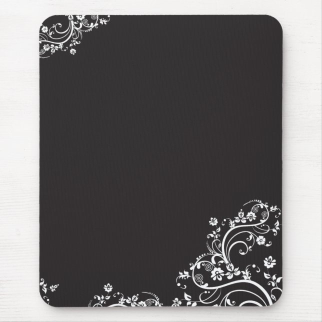 White Flowers Mouse Mat (Front)