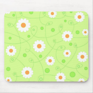 White flowers - Mousepad
