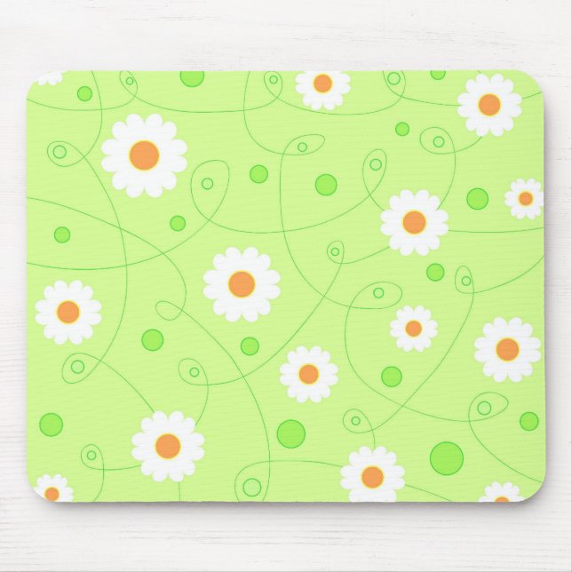 White flowers - Mousepad (Front)