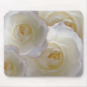 White Flowers Mousepad White Rose Decor Gifts