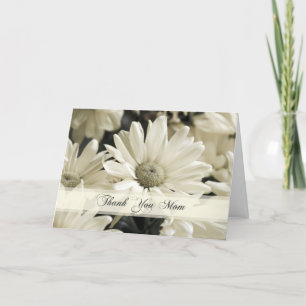 White Flowers Mum Wedding Day Thank You Card