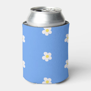 White Flowers on Lilac Background  Can Cooler