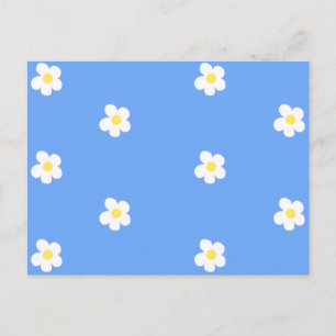 White Flowers on Lilac Background Postcard
