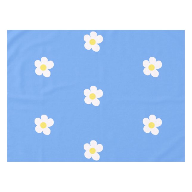 White Flowers on Lilac  Tablecloth (Front (Horizontal))