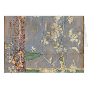 White Flowers on Newsprint Background