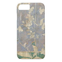 White Flowers on Newsprint Background