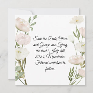 White Flowers Pampas Grass Greenery Succulent  Save The Date