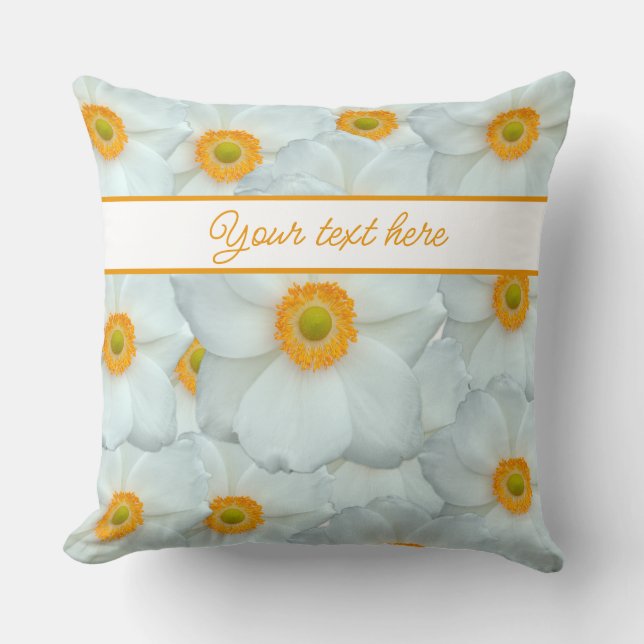 white flowers pattern  cushion (Front)