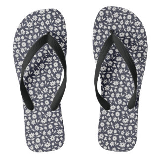 White flowers pattern Design  Flip Flops