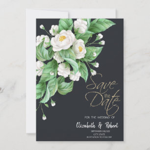 White Flowers Save The Date
