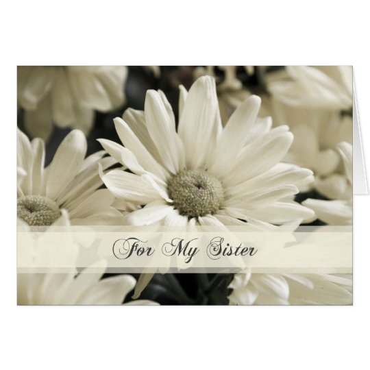 White Flowers Sister Thank You Bridesmaid Card