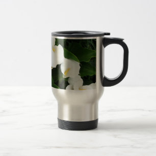 White flowers Stainless Steel Travel/Commuter Mug