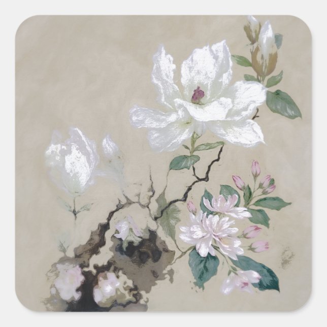 WHITE FLOWERS STICKER (Front)