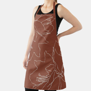 white Flowers Terracotta Apron