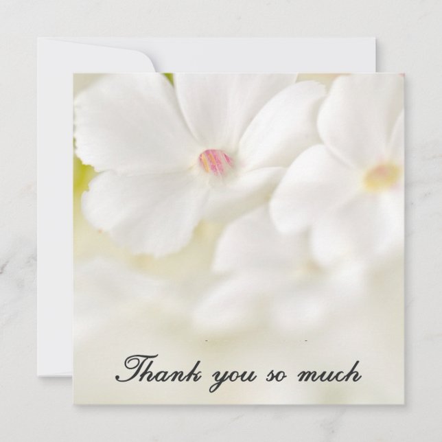 White Flowers Thank You Card (Front)