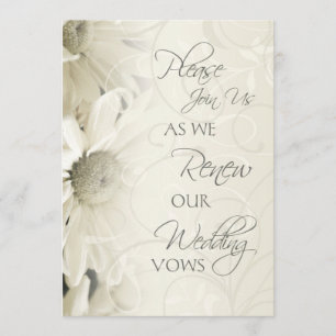 White Flowers Wedding Vow Renewal Invitations