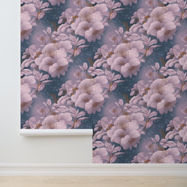 white flowers, with golden floral  wallpaper (Application)