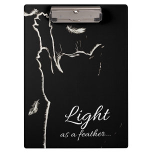White fluff blacky cat clipboard