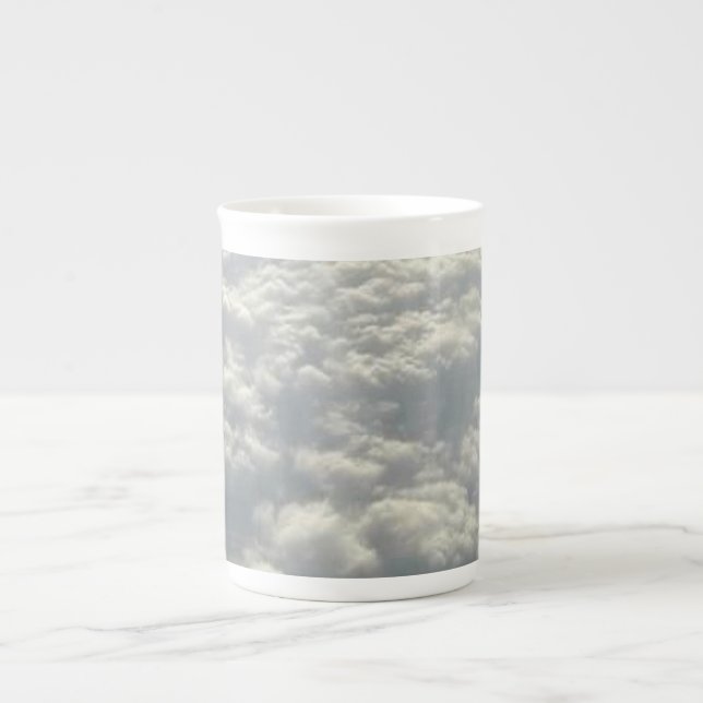 WHITE FLUFFY CLOUDS BONE CHINA MUG (Front)