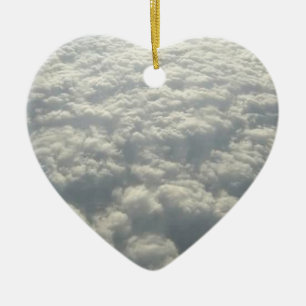 WHITE FLUFFY CLOUDS CERAMIC TREE DECORATION