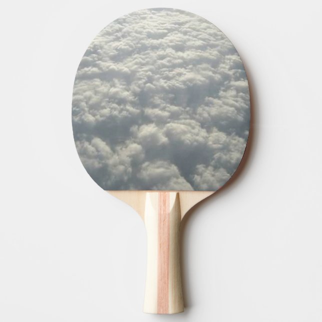 WHITE FLUFFY CLOUDS PING PONG PADDLE (Front)