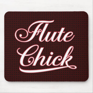 White Flute Chick Script Mouse Mat