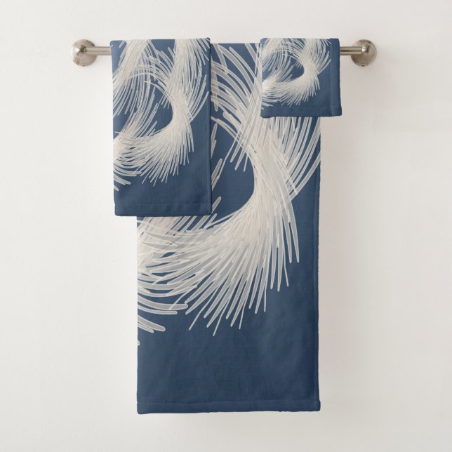 White flying feathers bath towel set (Insitu)