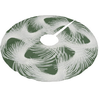 White flying feathers brushed polyester tree skirt