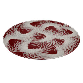 White flying feathers cutting board