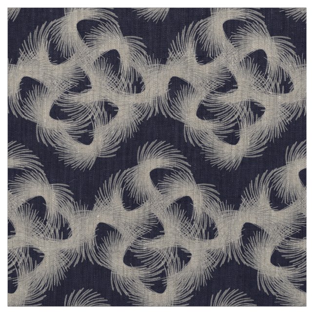 White flying feathers fabric (Swatch)