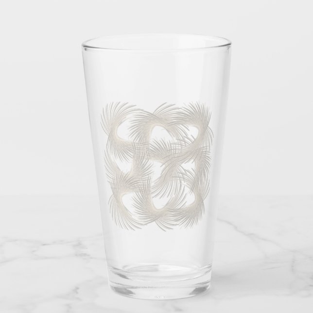 White flying feathers glass (Front)