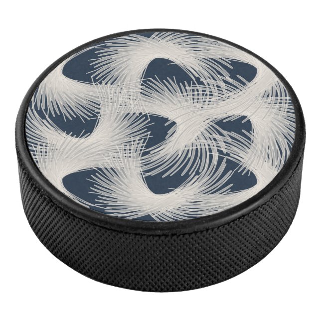 White flying feathers hockey puck (3/4)