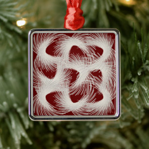 White flying feathers metal tree decoration