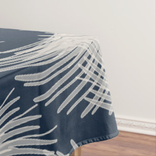 White flying feathers tablecloth