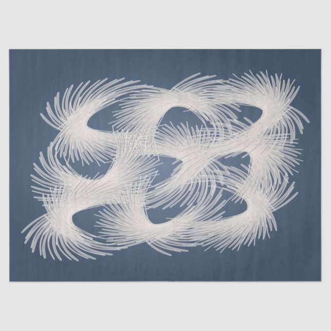 White flying feathers tissue paper (Front)