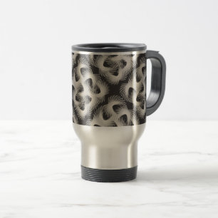 White flying feathers travel mug