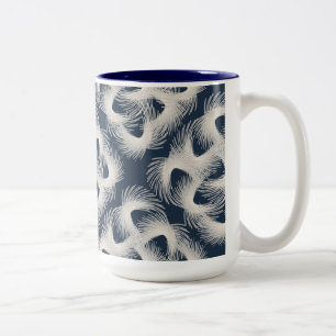White flying feathers Two-Tone coffee mug