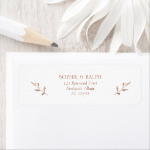 White Foliage Return Address Label